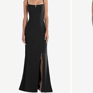 Black TRUMPET GOWN WITH FRONT SLIT